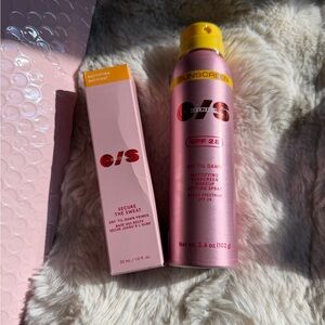 ONE/SIZE Pink Metallic Sunscreen Spray with Yellow Cap